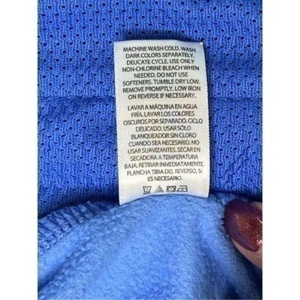 Danskin Hooded Zip Front Blue Space-Dyed Athletic Jacket LARGE Sportswear Winter - Picture 10 of 11